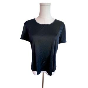 St.‎ John Evening Sequin Black Dressy Short Sleeve T-Shirt Women’s Size Medium